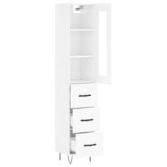 Greatstore Skříň highboard bílá s vysokým leskem 34,5x34x180 cm kompozit