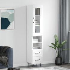 Greatstore Skříň highboard bílá 34,5 x 34 x 180 cm kompozitní dřevo