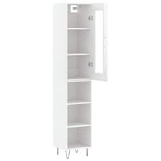 Greatstore Skříň highboard bílá s vysokým leskem 34,5x34x180 cm kompozit