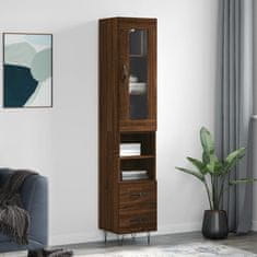 Greatstore Skříň highboard hnědý dub 34,5 x 34 x 180 cm kompozitní dřevo