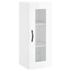 Greatstore Skříň highboard bílá s vysokým leskem 34,5x34x180 cm kompozit