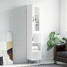 Greatstore Skříň highboard bílá s vysokým leskem 34,5x34x180 cm kompozit