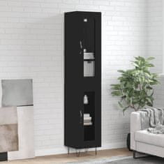 Greatstore Skříň highboard černá 34,5 x 34 x 180 cm kompozitní dřevo