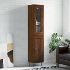 Vidaxl Skříň highboard hnědý dub 34,5 x 34 x 180 cm kompozitní dřevo