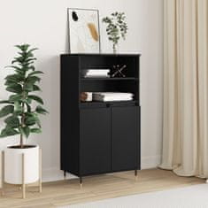 Greatstore Skříň highboard černá 60 x 36 x 110 cm kompozitní dřevo