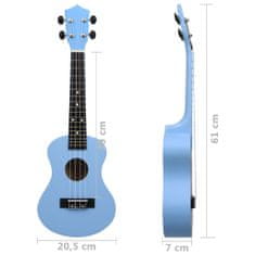 Vidaxl Set soprano ukulele s obalem pro děti blankytně modré 23"