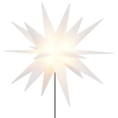 Vidaxl Svítící vánoční hvězda s hrotem a LED skládací bílá 57 cm
