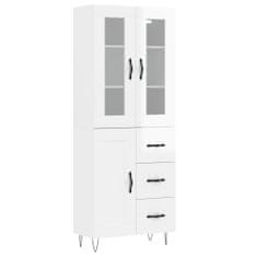 Vidaxl Skříň highboard lesklá bílá 69,5 x 34 x 180 cm kompozitní dřevo