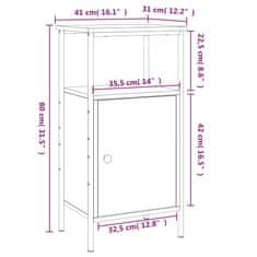 Vidaxl Noční stolek černý 41 x 31 x 80 cm kompozitní dřevo