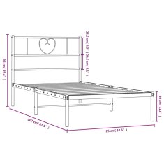 Vidaxl Kovový rám postele s čelem bílý 80 x 200 cm