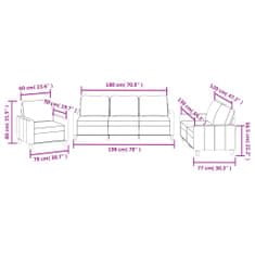 Vidaxl 3dílná sedací souprava s poduškami cappuccino umělá kůže