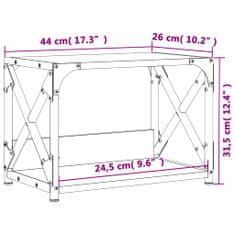 Greatstore Stojan na tiskárnu 2patrový šedý sonoma 44x26x31,5 cm kompozit