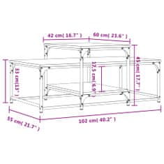 Vidaxl Konferenční stolek šedý sonoma 102x60x45 cm kompozitní dřevo