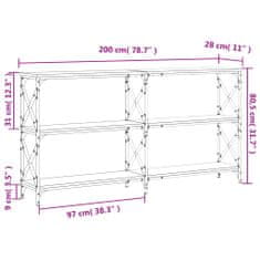 Vidaxl Konzolový stolek dub sonoma 200 x 28 x 80,5 cm kompozitní dřevo