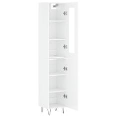 Vidaxl Skříň highboard bílá s vysokým leskem 34,5x34x180 cm kompozit