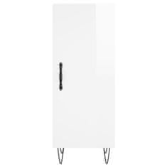 Greatstore Skříň highboard bílá s vysokým leskem 34,5x34x180 cm kompozit