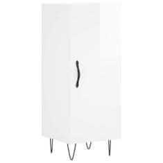 Greatstore Skříň highboard bílá s vysokým leskem 34,5x34x180 cm kompozit