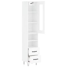 Greatstore Skříň highboard bílá s vysokým leskem 34,5x34x180 cm kompozit