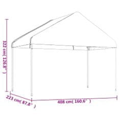 Vidaxl Altán se střechou bílý 4,08 x 2,23 x 3,22 m polyethylen