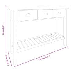 Vidaxl Konzolový stolek 110 x 35 x 80 cm masivní jedlové dřevo