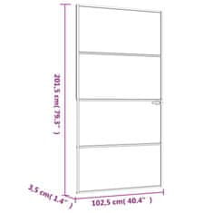 Vidaxl Interiérové dveře černé 102x201,5 cm tvrzené sklo a hliník úzké