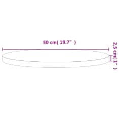 Vidaxl Stolní deska Ø 50 x 2,5 cm kulatá masivní bukové dřevo