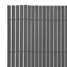 Vidaxl Oboustranný zahradní plot PVC 90 x 500 cm šedý