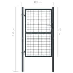 Vidaxl Pletivová zahradní branka pozinkovaná ocel 100 x 250 cm šedá