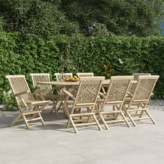 Vidaxl Skládací zahradní židle 8 ks šedé 56 x 61 x 89 cm masivní teak