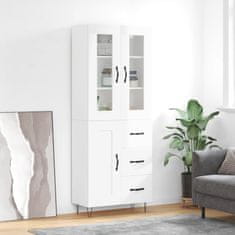 Vidaxl Skříň highboard lesklá bílá 69,5 x 34 x 180 cm kompozitní dřevo