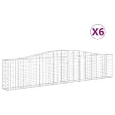 Vidaxl Klenuté gabionové koše 6 ks 400x30x80/100 cm pozinkované železo