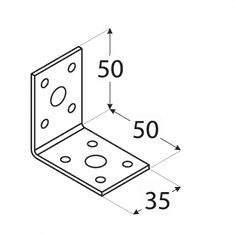 DOMAX KL1 - úhelník spojovací 50x50x35x2,5 mm