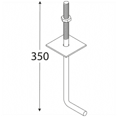 DOMAX SK 350 - Kotva stavebni, nebarvený 350x12 mm