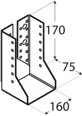 DOMAX WBZ 38 - trámová botka uzavřená 160x170x75x2,0 mm