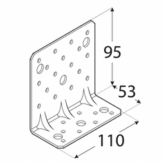 DOMAX KPK 13 - úhelník s prolisem 95x53x110x2,5 mm