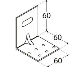 DOMAX KMRP 1 - úhelník montážní stavitelný s prolisem 60x60x60x2,0 mm