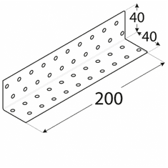 DOMAX KM15 - úhelník montážní 40x40x200x2,0 mm