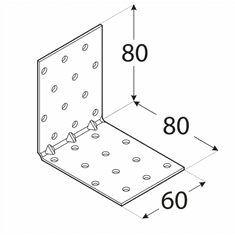 DOMAX KMP 8 - úhelník montážní s prolisem 80x80x60x1,5 mm