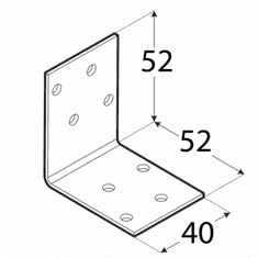 DOMAX KM17 - úhelník montážní 50x50x40x2,0 mm