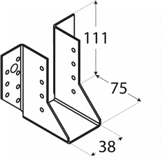 DOMAX WB2 - trámová botka 38x111x75x2,0 mm