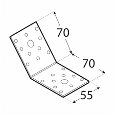 DOMAX KLR 2 úhelník 135° 70x70x55x2,5 mm