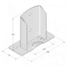 DOMAX PSD 100 Patka sloupku 102x150x2,5