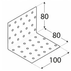 DOMAX KM10 - úhelník montážní 80x80x100x2,0 mm