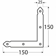 DOMAX NAO 1 rohovník dekorativni 150x150x25x2,5 mm