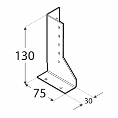 DOMAX WBD 130 trámová botka dělená - pravá 28x130x75x2,0 R