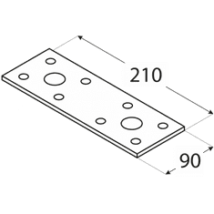 DOMAX LP6 - spojka plochá 210x90x2,5 mm