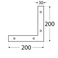 DOMAX NA2 - rohovnik 200x200x30x3,0 mm