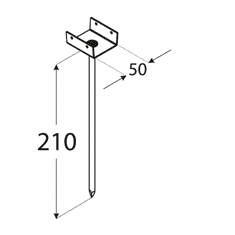 DOMAX PD 210/50 T podpěrka střešních latí 50x55x210x1,5 mm