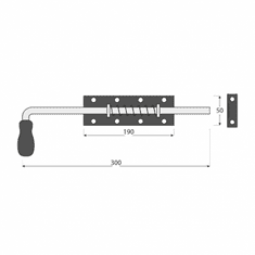 DOMAX WSP 260 Zástrč pružinová s dřev. koncovkou C 300x190x50 mm černá