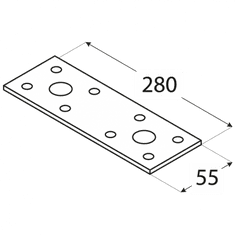 DOMAX LP4 - spojka plochá 280x55x2,5 mm